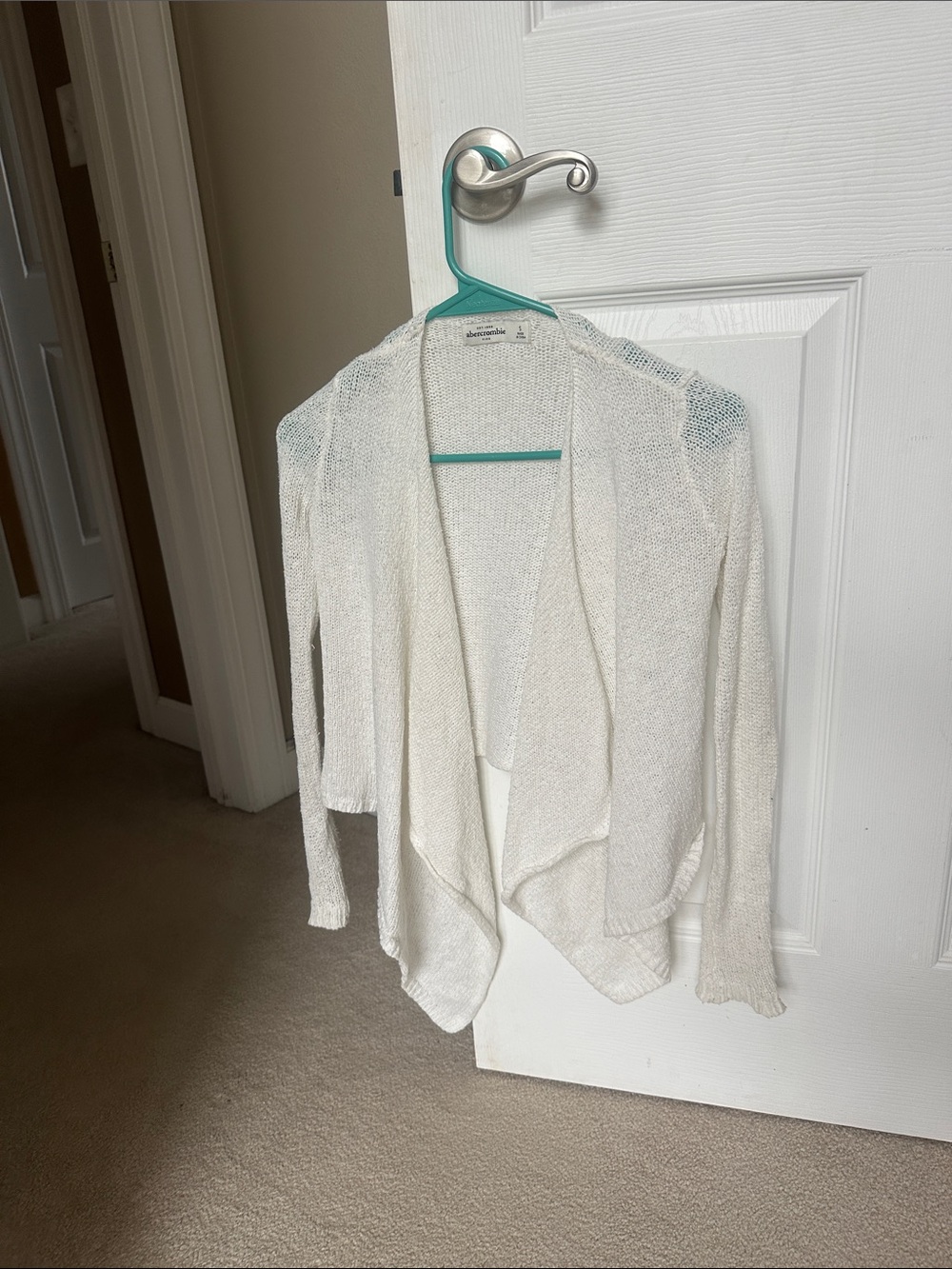 abercrombie kids White Open-Front Knit Cardigan - S